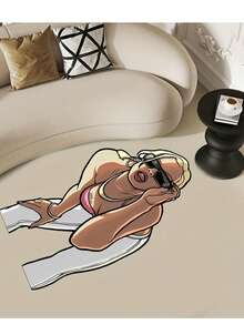 1pc Creative Abstract Sexy Print Design, Funny Pattern Living Room Carpet, Soft & Comfortable Bedroom Bedside Rug, Home Decor Suitable For Entryway (Asymmetrical Size May Have 1-3cm Deviation, No Impact On Aesthetics), Soft & Comfortable For Living Room, Bedroom, Leisure Area, Kitchen, Living Room And Bathroom, Creative Holiday Decorative Mat, Ideal For Creating A Cozy Home Atmosphere, Suitable For Party Decoration Kitchen Rug - Multicolor - View 4