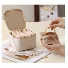 Portable Jewelry Box, Necklace Bracelet Pendant Storage Case, PU Leather Travel Jewelry Organizer With 6/12 Velvet Pouches, Suitable For Birthday, Anniversary, Bridesmaids, Valentine's Day, Travel Essential For Women Storage Organizer Travel Essentials Back To School Dormitory Storage,Room Decor - Multicolor - View 4