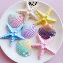 8 件/4 件什锦海洋系列海星、贝壳、海胆装饰、家居装饰、鱼缸装饰、礼物、DIY 手机壳/饰品/钥匙扣/发夹、各种手工工艺品用品，颜色随机 - 1件 - 查看 2