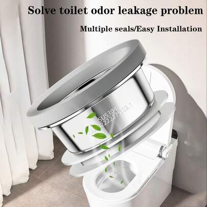 SUS304 Stainless Steel Toilet Flange Seal Ring, Odor-Proof And Leak-Proof Toilet Accessories, All-In-One Extended Design