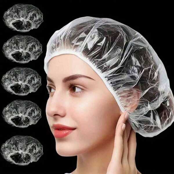 100/50 Stücke Einweg-Duschkappen, wasserdicht und elastisch, extra groß, dick und sehr elastische Duschkappen zum Baden und für die Haarpflege, einfach mitzunehmen. Die Einweg-Duschkappen sind wasserdicht und elastisch für Färbereien und Schönheitssalons, geeignet für Baden und Haarpflege. Extra groß, super elastisch und verstärkt, bequem zum Mitnehmen.