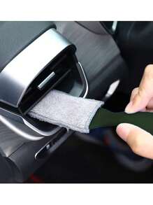 Cepillo de limpieza multifuncional para ranuras de coche, cepillo de limpieza de doble cabezal para oficina, hogar, rejillas de ventilación de coche, detalles interiores, herramienta de plumero de cerdas suaves
