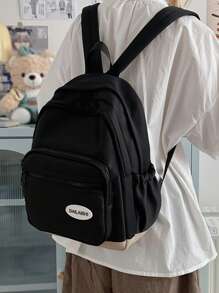 Mochila de Moda Feminina Colorblock, Bolsa com Multibolsos de Grande Capacidade para Carregar Livros, Tablet, Alça de Ombro Ajustável, Adequada para Uso Casual, Compras, Escola, Viagem