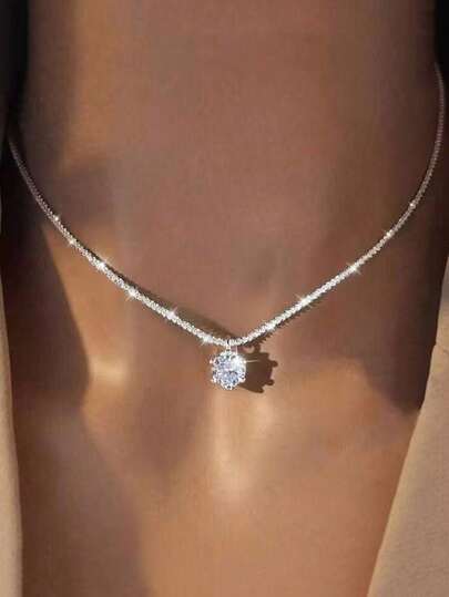 New Women's Necklace Wedding Necklace Eternal Necklace Mother's Day Valentine's Day Luxury Women's Jewelry Gift, Suitable For Daily Wear And Festival Theme Decoration