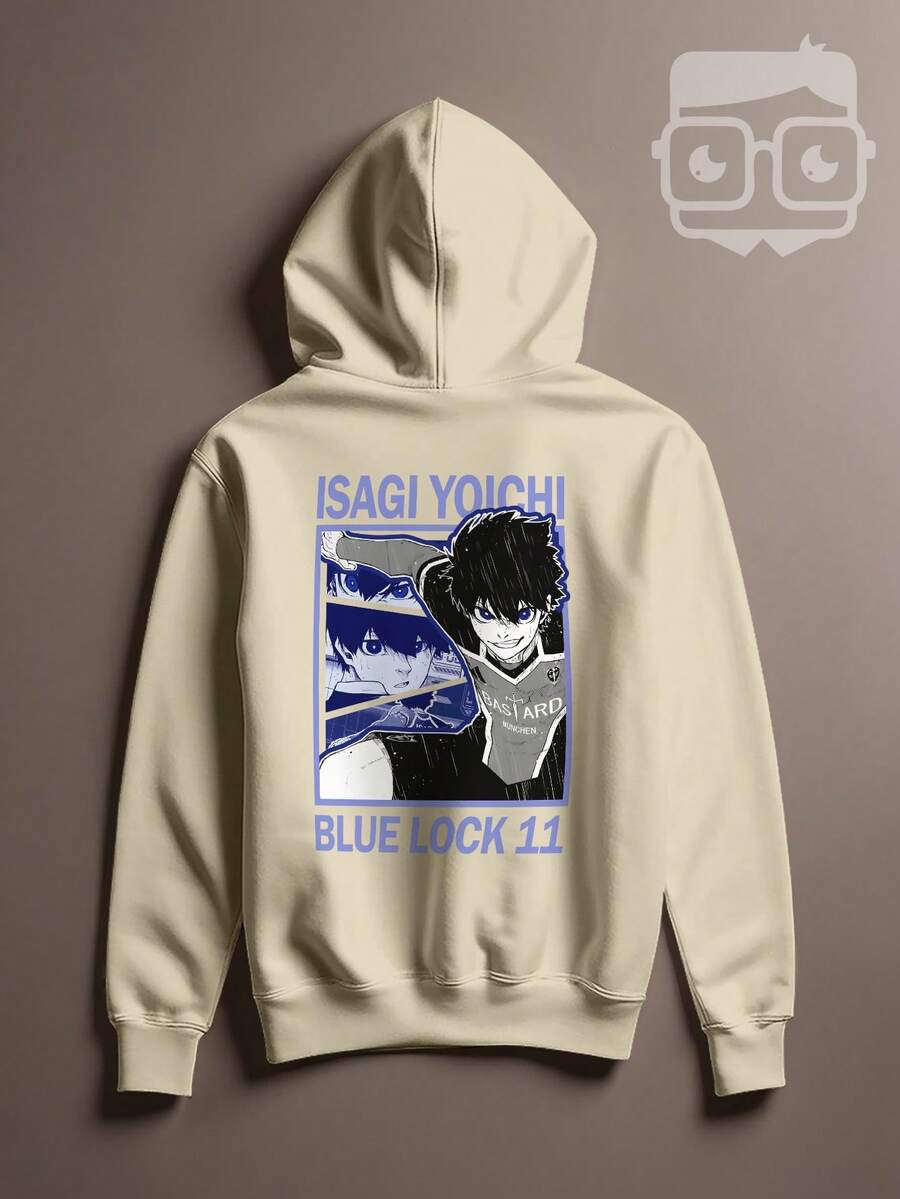 Blue Lock Isagi Yoichi Football Anime Cang 0411 NERD VEST Sweatshirt - 卡其色 - 查看 1
