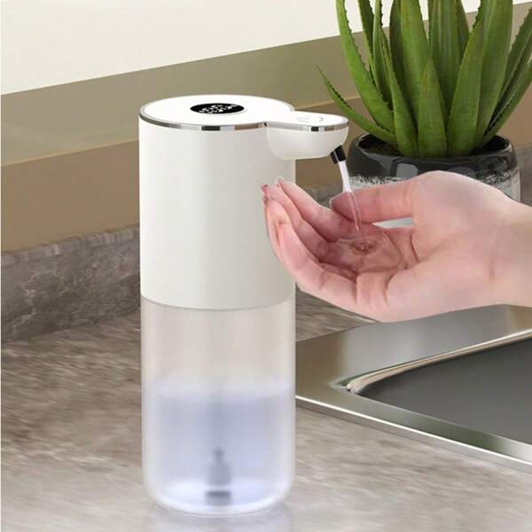 400ML Digital Display Smart Infrared Automatic Soap Dispenser, Electric Handwashing & Dishwashing Machine, High-Tech Cleaning Product, Drill-Free Installation, Transparent Bottle, Tabletop Or Wall-Mounted, Type-C Rechargeable, IPX5 Waterproof, 6-Level Flow Control, Suitable For Bathroom, Guest Room, Kitchen, Autumn New Arrival