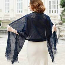 RIIQIICHY Shawls And Wraps For Evening Dresses Scarfs For Women Pashmina Wedding Formal Shawlhalloween - Hải quân-3 - Xem 6
