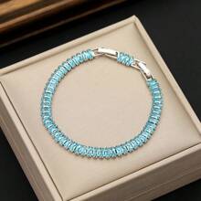 Brazalete de circonita de colores - Joyería elegante y brillante | Brazalete de joyería diaria | Regalo de otoño | Brazalete de mujer | Regalo de joyería para mujer/Regalo de cumpleaños/Joyería de San Valentín/Regalo de Navidad | Suministros para fiestas/Recuerdos/Regalo de graduación
