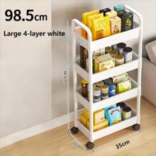 3/4/5-Layer Thickened Tube Large Multi-Color Rolling Storage Cart, Sturdy Load-Bearing Storage Box, Rolling Storage Cart, 360-Degree Rotation, Plastic, Strong Load-Bearing Capacity, Suitable For Holiday Decoration, Bedroom, Kitchen, Bathroom, Living Room And Outdoor Camping, Multi-Functional Practical Cart, Slim Design, Seasonal Decoration Storage | Multi-Layer Shelves | Easy-To-Move Wheels