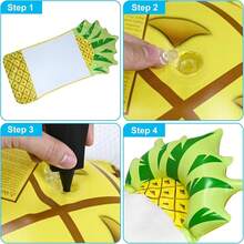 1 件 PVC 充气菠萝浮床，水果系列成人可折叠吊床漂浮垫，沙滩必备游泳游戏 - 彩色 - 查看 6