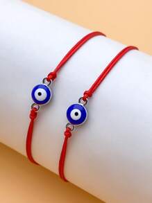 LORRILIA Set de 12 pulseras trenzadas con amuleto de ojo maligno rojo de buena suerte, pulsera de la amistad, regalo de joyería, paquete familiar para compartir al por mayor