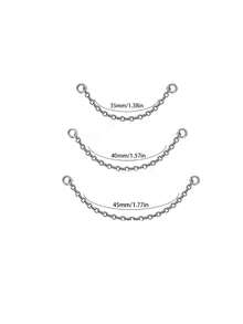 3PCS/Mixed Stainless Steel ChainS For Ear Hoop Earring Removable Chains Linked With Helix Earring For Ear Stack No Allergies No Fading