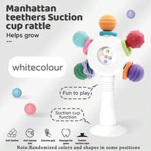 Sonajero para bebé con ventosa - Anillo de dentición - Diseño anti-estrangulamiento, fortalecimiento del agarre, apto para el desarrollo auditivo y dental - Multicolor - Ver 13