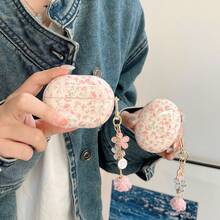 Minimalist Pink Floral Rose Flower Elements Protective Bluetooth Earphone Case With Flower Charm Keychain For Huawei Freebuds Clip2/Clip Wireless Bluetooth Earphones, Freebuds Pro3/Pro4/7i, Freebuds Clip/SE2/SE3/5i/6i/Freebuds6 Bluetooth Earphones Gift Party - Pink - View 10