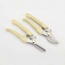 Tijeras de podar de acero inoxidable con mango de color blanco marfil, hojas rectas y curvas para jardinería, horticultura, poda de bonsái