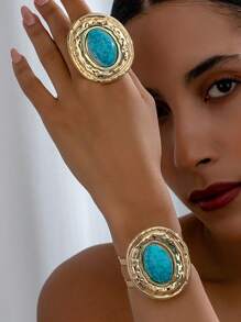 2pcs/Set Elegant Luxury Fashion Jewelry Bracelet And Ring Set For Women
