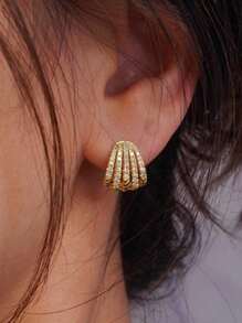 1 par de aretes de perilla con circonita cúbica preciosa para mujer para boda, compromiso, aniversario, joyería, regalo del Día de San Valentín