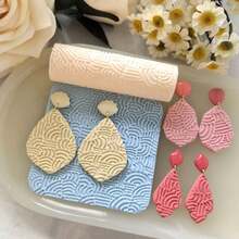 Creative Polymer Clay Texture Roller, Boho Seamless Fabric Pattern Texture Roller For Jewelry Making And DIY Earring, Work With Polymer Clay Cutter, No Power Needed - Textured Roller - View 12