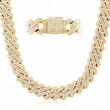 2025新款嘻哈女款项链手链14毫米链冰晶双排钻石密镶迈阿密钻石手链女款珠宝