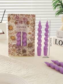 2 piezas de decoración del hogar, velas de aromaterapia de tallo largo, velas en espiral de color púrpura, velas perfumadas de cera de soja, de alta calidad y sin humo, para decoración del hogar, de la habitación, de boda, de sobremesa, regalo perfumado