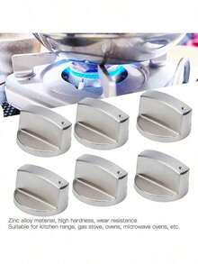 3 paquetes de perillas de estufa de repuesto de 8 mm, interruptores de control de utensilios de cocina de aleación de zinc, botones de metal, adecuados para estufa, estufa de gas, microondas (interruptor de 45°), reemplazo directo fácil, sin herramientas necesarias - Multicolor - Ver 8