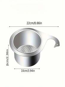 1pc Stainless Steel Sink Strainer Basket, Removable Faucet Storage Drain Rack, Kitchen Hanging Drain Organizer