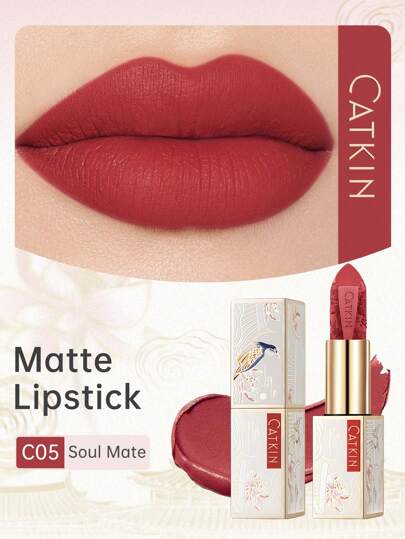 CATKIN CATKIN Dreamworld Carving Love Poems Lipstick Waterproof Long Lasting Satin Moisturizing Smooth Soft 3.6g C05 Soul Mate