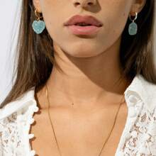 Uworld Women's Sweet Candy Gummy Earrings Colorful Heart Starry Fashion Jewelry 18K Gold-Plated Stainless Steel For Daily Party