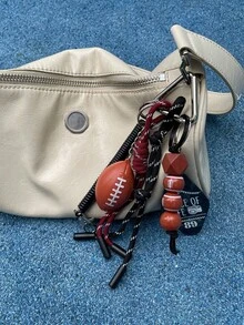 Original Design Sports Themed Keychain Bag Pendant Basketball Football Rugby Keychain Outdoor Travel Fashion Accessory Holiday Birthday Gift Backpack Decor Keychain For Bag Car Accessories For Women - Multicolor - View 6