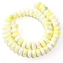 1 Strand Of Approx. 55pcs Ceramic Flat Round Abacus Beads, Multi-Color, Fashion Casual Cute Handmade DIY Craft Loose Beads, Suitable For Making Bracelets, Necklaces, Jewelry, Pendants, Decorations & Accessory Beads