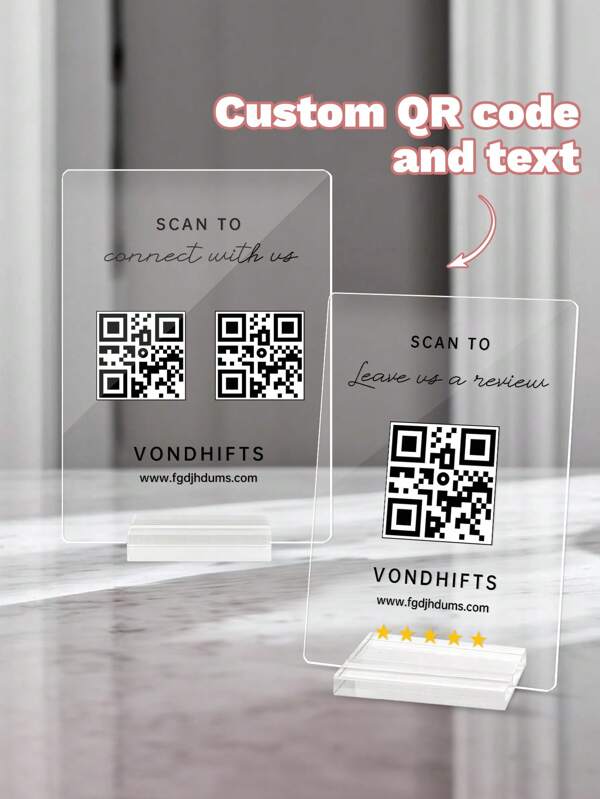 Custom Acrylic Business Decoration Sign - Personalized QR Sign, Shop Decor, Business Social Media Sign, Sign For Business, Custom QR Code Sign, Personalized QR Code Sign For Small Business, Scan To Pay Sign, Business Social Media Sign, School Supplies, Back To School