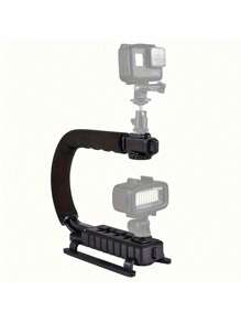 Universeller Kamera-Stabilisator für DSLR/Smartphone | 360° verstellbare U-förmige Stativhalterung mit rutschfestem Griff | Tragbarer ABS-Vlogging-Ständer für Outdoor-Aufnahmen & Videos | Werkzeuglos kompatibel mit iPhone, Android-Handy für Sommerurlaub, Reise-Vlog, Outdoor-Aktivitäten, Live-Streaming, stabilisierter Vlogging-Gimbal-Stabilisator Handystabilisator