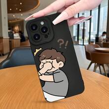 Ốp lưng điện thoại chống rơi, mờ, họa tiết hoạt hình đôi đơn giản, sáng tạo, phù hợp với 16 Pro Max, SE4/16E, 16 15 Pro 14 Plus 13 12 Pro 11 Pro Max X XS Max Galaxy S22/S23/S24/Ultra/S25, quà tặng ngày lễ gia đình, quà bất ngờ lễ Phục Sinh, dành cho bạn bè, gia đình, bạn gái, bạn trai. Bảo vệ màn hình điện thoại thiết yếu, thích hợp sử dụng hàng ngày, văn phòng, nhà. Chống nước, chống sốc, chống trầy xước. - màu đen - Xem 2