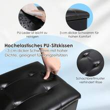 Piano Stool Height Adjustable For 2 People, Piano Chair With Storage Space, Piano Bench With PU Leather Cushion, Solid Wood Keyboard Bench - 亮面黑色 - 查看 9