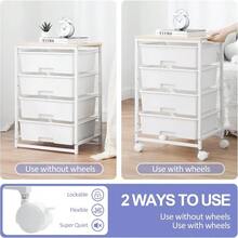 WU-13509 - Utility Cart With 4 Drawers Multipurpose Rolling Storage Cart With 4 Drawers And 2 Lockable Wheels 4Tier Rolling Storage Cart Organizer For Home Office Dorm Bright White - BrightWhite - View 5
