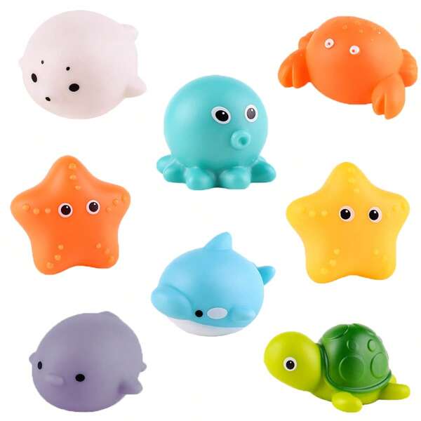 Light-Up Floating Bath Toys Set - Colorful Educational Water Play Toys For Kids - Perfect Birthday, Gift For Children, Preschool, Nephew, Random Color, Bathtub, Shower, Pool Fu