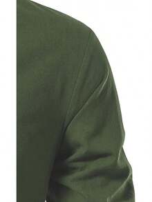 Men's Pure Cotton Retro Lace Up Shirts For Renaissance Pirate Viking Medieval - Army Green - View 5