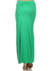 Chic Comfortable High Waisted Maxi Skirt Flowing A Line Design For Everyday Elegance - màu xanh lá - Xem 3