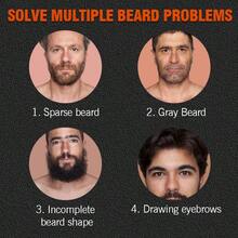 Goiple 1/2/5/7件套胡须护理套装，包含胡须洗发水、胡须滋养油、胡须增厚油、胡须膏、胡须刷、胡须梳、胡须填充笔，软化并滋润胡须，清洁和护理胡须，是送给男友、兄弟、父亲、丈夫的理想礼物（檀香） - 黑色 - 查看 11