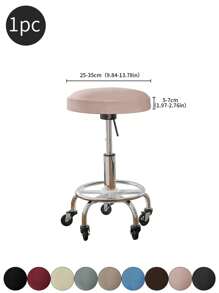 1pc Solid Color Stretchable Anti-Splash Milk Silk Round Seat Cover, Modern Style All-Season Dust-Proof Premium Bar Stool Cover, Suitable For Home