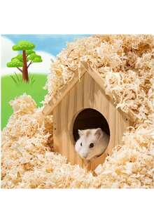 100g-500g Hamster Pet Sawdust, Hamster And Small Pet Shavings Deodorizer, Odor Removal, Moisture Absorbing Pad, Odorless And Dust-Free, Deodorizing Paper Dustproof Sawdust, Wooden Substrate | Absorbent Mattress, Pet Warming Pad, Sawdust, Suitable For Rabbits And Cats. - Yellow - View 3