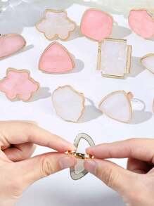 1 件戒指托调色板树脂壳板指甲油 UV 凝胶漆绘图颜色混合，指甲凝胶展示调色板美甲配件、美甲用品、美甲工具、美甲工具、返校、指甲、按压指甲的美甲工具 - 彩色 - 查看 7