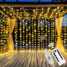 LED Curtain Wreath String Lights With Remote Control, USB Powered, New Year Wreath Lights For Window, Room, Christmas Decoration - USB Curtain Light - View 9