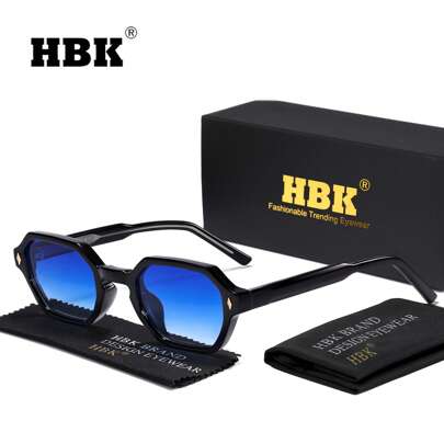 HBK Occhiali con design poligonale, in stile CP+PC semplice e casual, con montatura piccola, spessore vintage, stile fresco, adatti per uomo e donna, per feste, uso quotidiano, regali per festival, con confezione completa