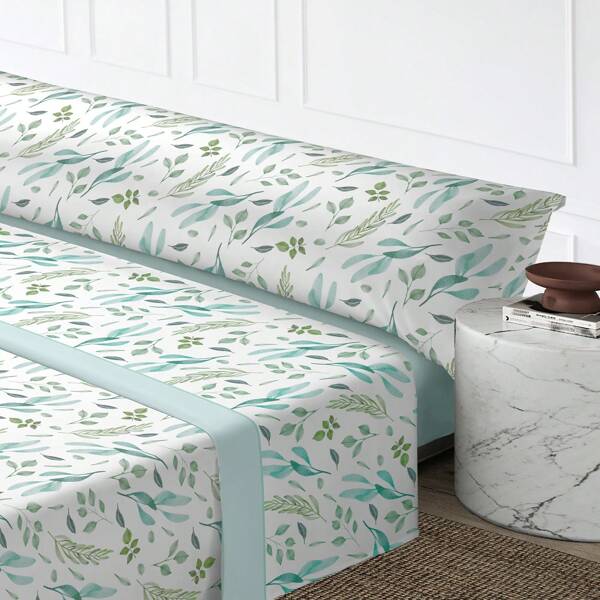 Mercury Textil Juego Sábanas de Verano y Entretiempo 100% Poliéster, Sabanas Estampadas con Flores, Diseño Geométrico, Juego de 3 Piezas, Incluye Funda de Almohada + Encimera + Bajera Ajustable. Sábanas Suaves, Finas y con Esquinas Ajustable. Triángulo/Hojas Verde/ Hojas Malva/Flores/Rombos/Espiral ✅ Entrega 24/48h ✅ Entrega Rápida