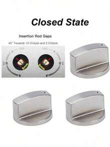 3 paquetes de perillas de estufa de repuesto de 8 mm, interruptores de control de utensilios de cocina de aleación de zinc, botones de metal, adecuados para estufa, estufa de gas, microondas (interruptor de 45°), reemplazo directo fácil, sin herramientas necesarias - Multicolor - Ver 9