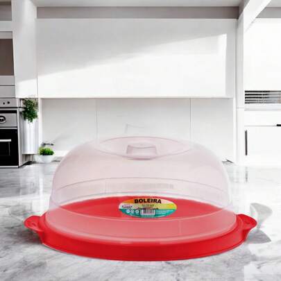 Kit 2 Boleiras Com Tampa Hermetico Armazenamento Bolo e Pudim