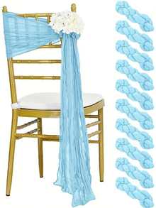 Cheesecloth Chair Sashes Aisle Decorations Light Pink 10/20 Packs, Chair Bow Designed Decorative Chair Cover Chair Sashes 108 Inch For Wedding Reception Party Hotel Decoration(Beige) - Multicolor - View 15