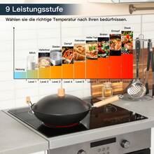 IsEasy Ceramic Hob With 3 Cooking Zones, 5500 W Hob, Multi-Zone Timer, Built-In