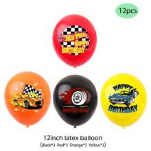Hot Wheels 17/10PCS Hot Wheels Theme Balloons Party Decor, Full Set Birthday Banner & Assorted Racing Car Balloons For Teens Birthday Event